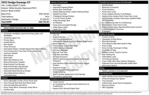 Photos of 2023 Dodge Durango GT for sale in Atlantic, IA at Gregg Young Atlantic