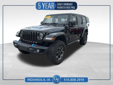 Black 2021 Jeep Wrangler Unlimited Rubicon 4xe for sale in Indianola, IA