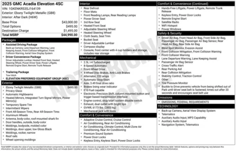 Photos of 2025 GMC Acadia Elevation for sale in Indianola, IA at Gregg Young Buick GMC Indianola