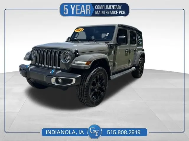 Gray 2023 Jeep Wrangler Sahara 4xe for sale in Indianola, IA