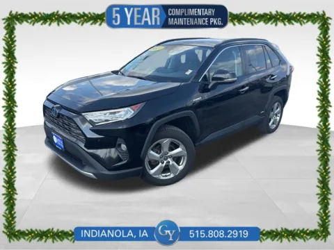 Black 2021 Toyota RAV4 Hybrid Limited for sale in Indianola, IA