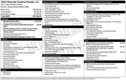 Photos of 2022 CHEVROLET TRAVERSE Premier for sale in Norwalk, IA at Gregg Young Chevrolet of Norwalk