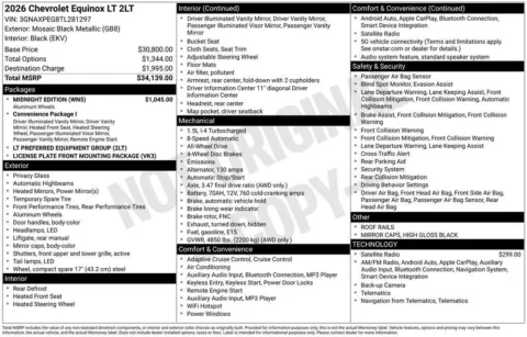 Photos of 2026 Chevrolet Equinox AWD LT for sale in Norwalk, IA at Gregg Young Chevrolet of Norwalk
