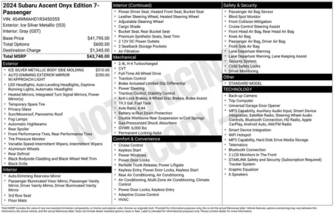 Photos of 2024 Subaru Ascent Onyx Edition for sale in Norwalk, IA at Gregg Young Chevrolet of Norwalk