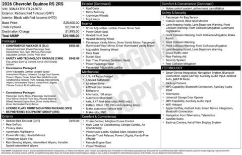 Photos of 2026 Chevrolet Equinox RS for sale in Norwalk, IA at Gregg Young Chevrolet of Norwalk