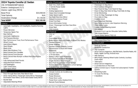Photos of 2024 Toyota Corolla LE for sale in Norwalk, IA at Gregg Young Chevrolet of Norwalk