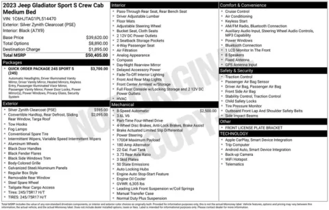 Photos of 2023 Jeep Gladiator Sport for sale in Norwalk, IA at Gregg Young Chevrolet of Norwalk