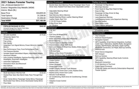 Photos of 2021 Subaru Forester Touring for sale in Norwalk, IA at Gregg Young Chevrolet of Norwalk