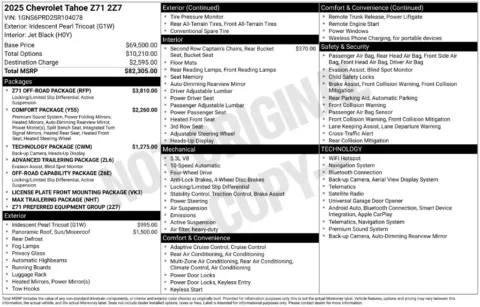 Photos of 2025 Chevrolet Tahoe Z71 for sale in Norwalk, IA at Gregg Young Chevrolet of Norwalk