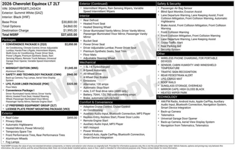Photos of 2026 Chevrolet Equinox LT for sale in Norwalk, IA at Gregg Young Chevrolet of Norwalk