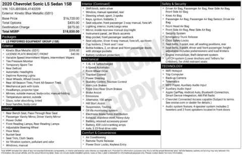 Photos of 2020 Chevrolet Sonic LS for sale in Norwalk, IA at Gregg Young Chevrolet of Norwalk