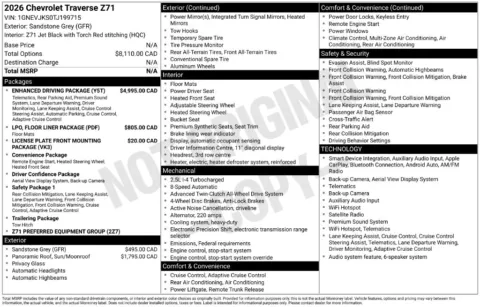 Photos of 2026 Chevrolet Traverse Z71 for sale in Norwalk, IA at Gregg Young Chevrolet of Norwalk
