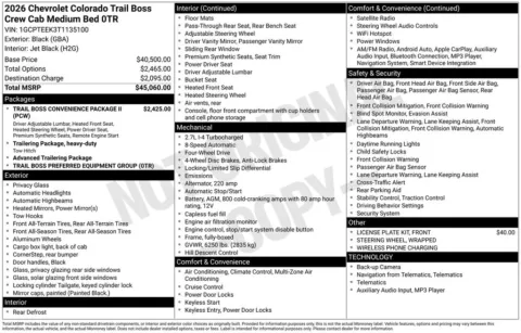 Photos of 2026 Chevrolet Colorado Trail Boss for sale in Plattsmouth, NE at Gregg Young Plattsmouth