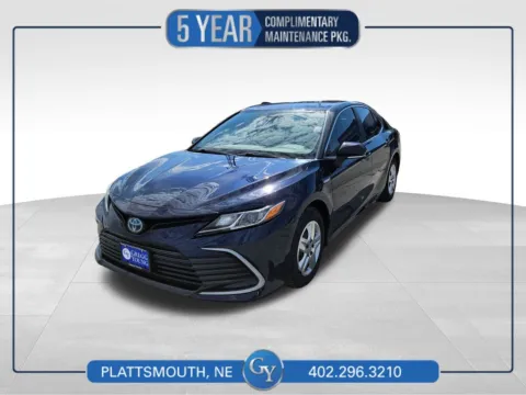 Blue 2021 Toyota Camry Hybrid LE for sale in Plattsmouth, NE