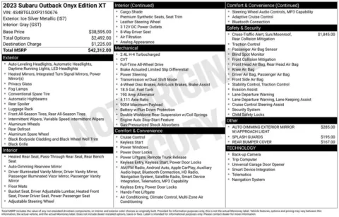 Photos of 2023 Subaru Outback Onyx Edition XT for sale in Plattsmouth, NE at Gregg Young Plattsmouth