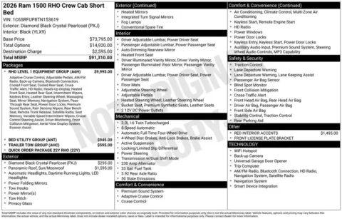 Photos of 2026 Ram 1500 RHO for sale in Plattsmouth, NE at Gregg Young Plattsmouth