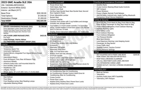 Photos of 2023 GMC Acadia SLE for sale in Marshalltown, IA at Gregg Young Chevrolet Marshalltown