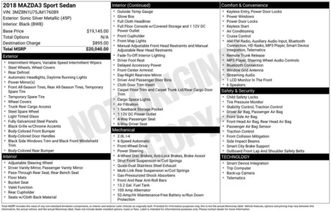 Photos of 2018 Mazda Mazda3 Sport for sale in Marshalltown, IA at Gregg Young Chevrolet Marshalltown