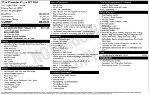 Photos of 2014 Chevrolet Cruze 2LT for sale in Marshalltown, IA at Gregg Young Chevrolet Marshalltown