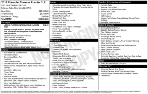 Photos of 2018 Chevrolet Traverse Premier for sale in Marshalltown, IA at Gregg Young Chevrolet Marshalltown