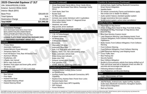 Photos of 2025 Chevrolet Equinox LT for sale in Marshalltown, IA at Gregg Young Chevrolet Marshalltown