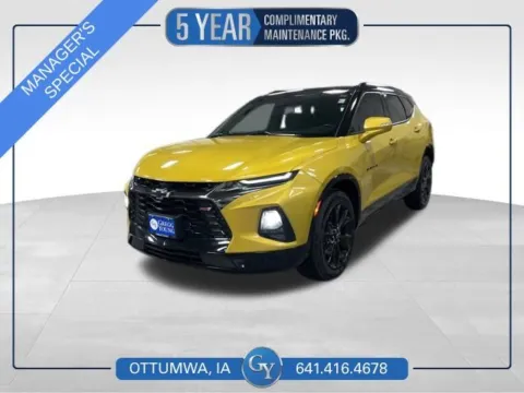 Yellow 2022 Chevrolet Blazer RS for sale in Ottumwa, IA