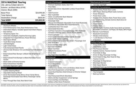 Black 2016 Mazda Mazda6 i Touring for sale in Ottumwa, IA