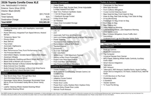 Photos of 2026 Toyota Corolla Cross XLE for sale in Ottumwa, IA at Gregg Young Toyota of Ottumwa