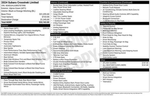 Photos of 2024 Subaru Crosstrek Limited for sale in Ottumwa, IA at Gregg Young Toyota of Ottumwa