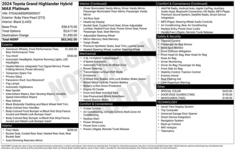 Photos of 2024 Toyota Grand Highlander Hybrid MAX Platinum for sale in Ottumwa, IA at Gregg Young Toyota of Ottumwa