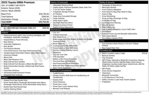 Photos of 2025 Toyota GR86 Premium for sale in Ottumwa, IA at Gregg Young Toyota of Ottumwa