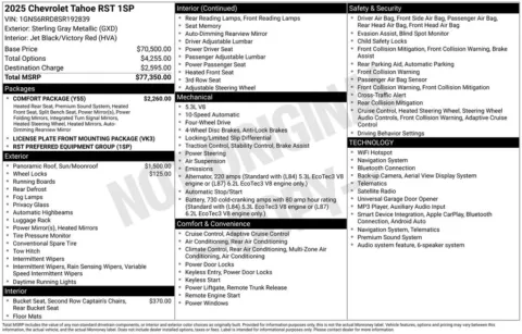 Photos of 2025 Chevrolet Tahoe RST for sale in Ottumwa, IA at Gregg Young Toyota of Ottumwa