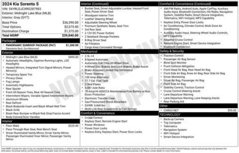 Photos of 2024 Kia Sorento S for sale in Ottumwa, IA at Gregg Young Toyota of Ottumwa