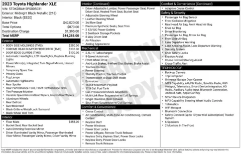 Photos of 2023 Toyota Highlander XLE for sale in Ottumwa, IA at Gregg Young Toyota of Ottumwa