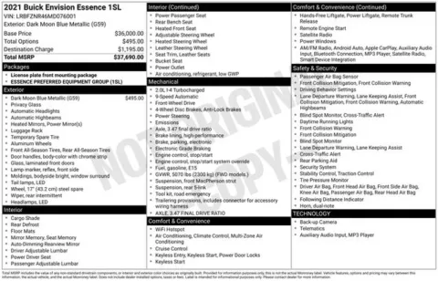 Photos of 2021 Buick Envision Essence for sale in Ottumwa, IA at Gregg Young Toyota of Ottumwa