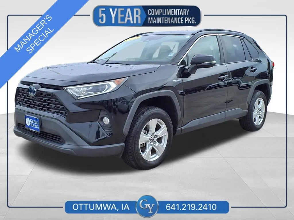 Black 2021 Toyota RAV4 Hybrid XLE for sale in Ottumwa, IA