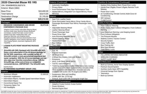 Photos of 2020 Chevrolet Blazer RS for sale in Ottumwa, IA at Gregg Young Toyota of Ottumwa