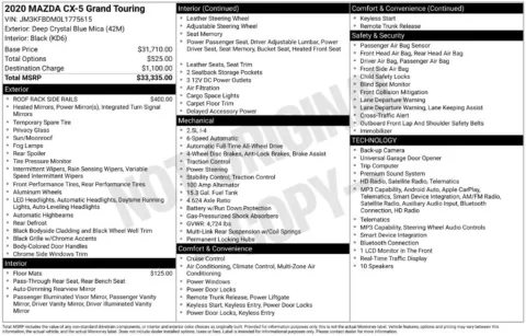 Photos of 2020 Mazda CX-5 Grand Touring for sale in Ottumwa, IA at Gregg Young Toyota of Ottumwa