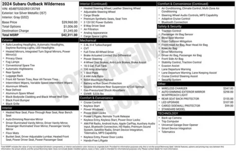 Photos of 2024 Subaru Outback Wilderness for sale in Ottumwa, IA at Gregg Young Toyota of Ottumwa