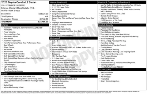 Photos of 2025 Toyota Corolla LE for sale in Ottumwa, IA at Gregg Young Toyota of Ottumwa