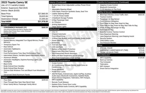 Photos of 2023 Toyota Camry SE for sale in Ottumwa, IA at Gregg Young Toyota of Ottumwa