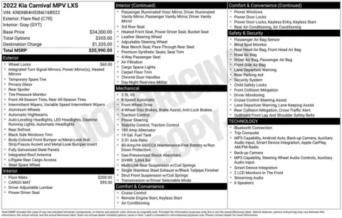 Photos of 2022 Kia Carnival LXS for sale in Ottumwa, IA at Gregg Young Toyota of Ottumwa