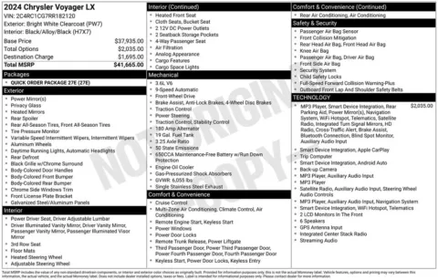Photos of 2024 Chrysler Voyager LX for sale in Ottumwa, IA at Gregg Young Toyota of Ottumwa