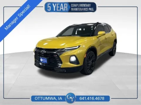 Yellow 2022 Chevrolet Blazer RS for sale in Ottumwa, IA