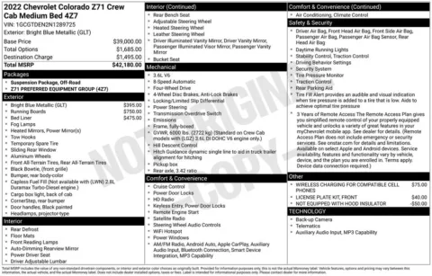 Photos of 2022 Chevrolet Colorado Z71 for sale in Ottumwa, IA at Gregg Young Toyota of Ottumwa