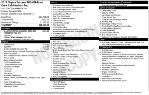 Photos of 2019 Toyota Tacoma TRD Off-Road for sale in Ottumwa, IA at Gregg Young Toyota of Ottumwa
