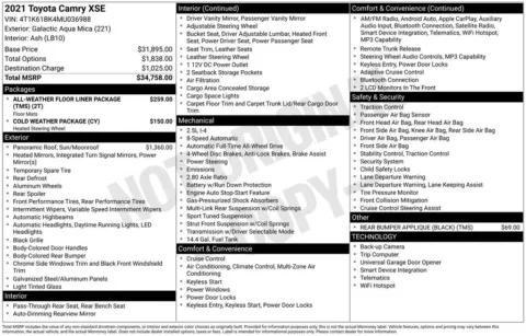 Photos of 2021 Toyota Camry XSE for sale in Ottumwa, IA at Gregg Young Toyota of Ottumwa