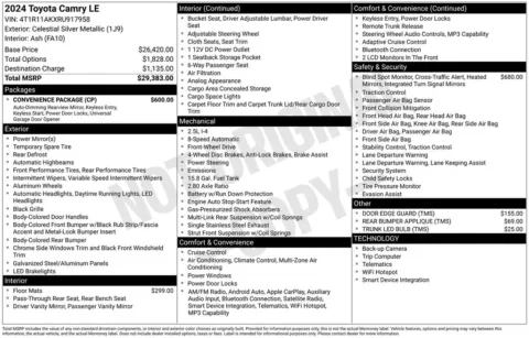 Photos of 2024 Toyota Camry LE for sale in Ottumwa, IA at Gregg Young Toyota of Ottumwa
