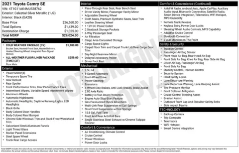 Photos of 2021 Toyota Camry SE for sale in Ottumwa, IA at Gregg Young Toyota of Ottumwa