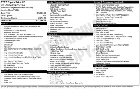Photos of 2022 Toyota Prius LE for sale in Ottumwa, IA at Gregg Young Toyota of Ottumwa